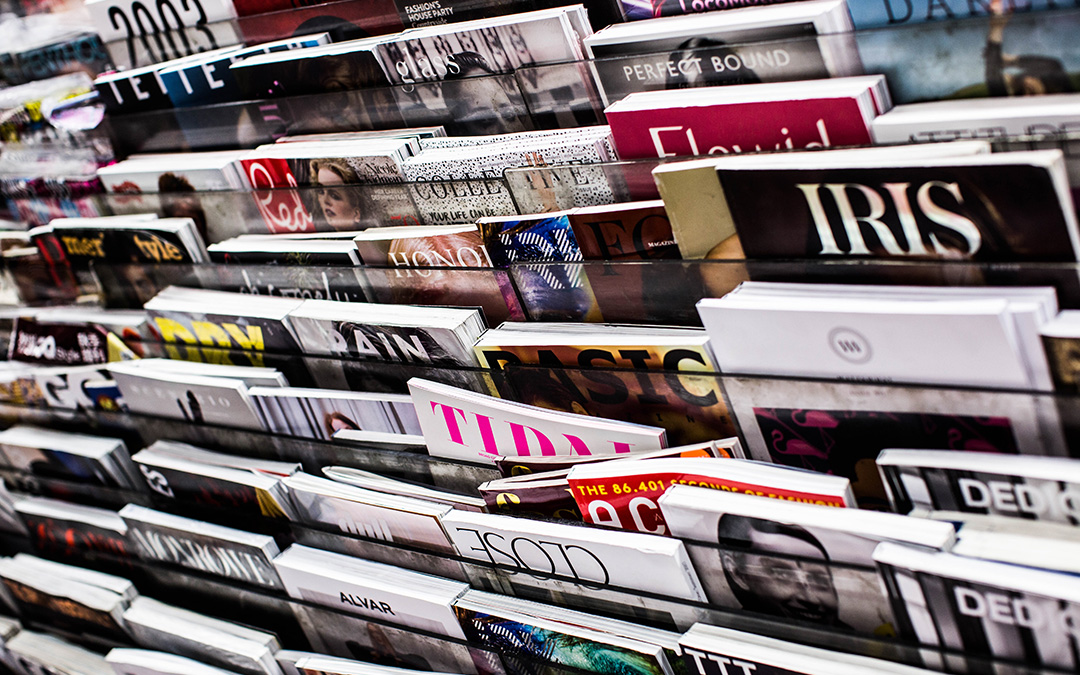 a magazine stand as an example of media commissions 